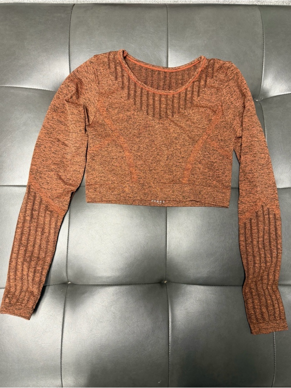 Seamless Long Sleeve Cropped Top - Rust